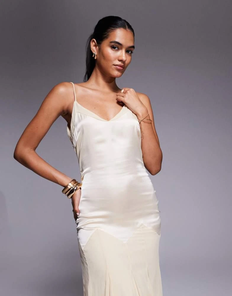 fitted lace wedding dress Verily Diamante Drop Waist Maxi Dress White– Selfie Leslie main image 1