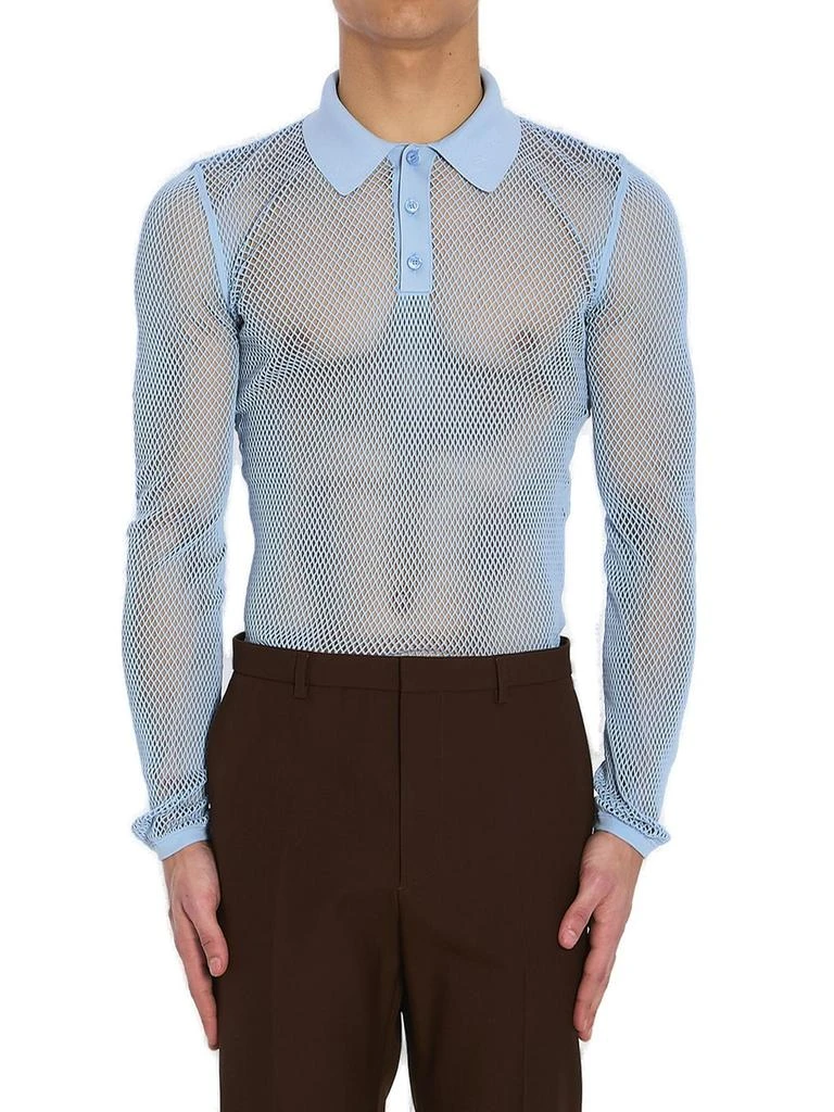 Gucci Gucci Embossed Technical Mesh Polo Top from Cettire