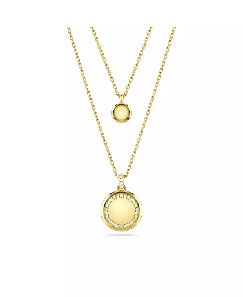 Swarovski White, Rhodium Plated or Rose-Gold Tone or Gold-Tone Meteora Layered Pendant Necklace 4