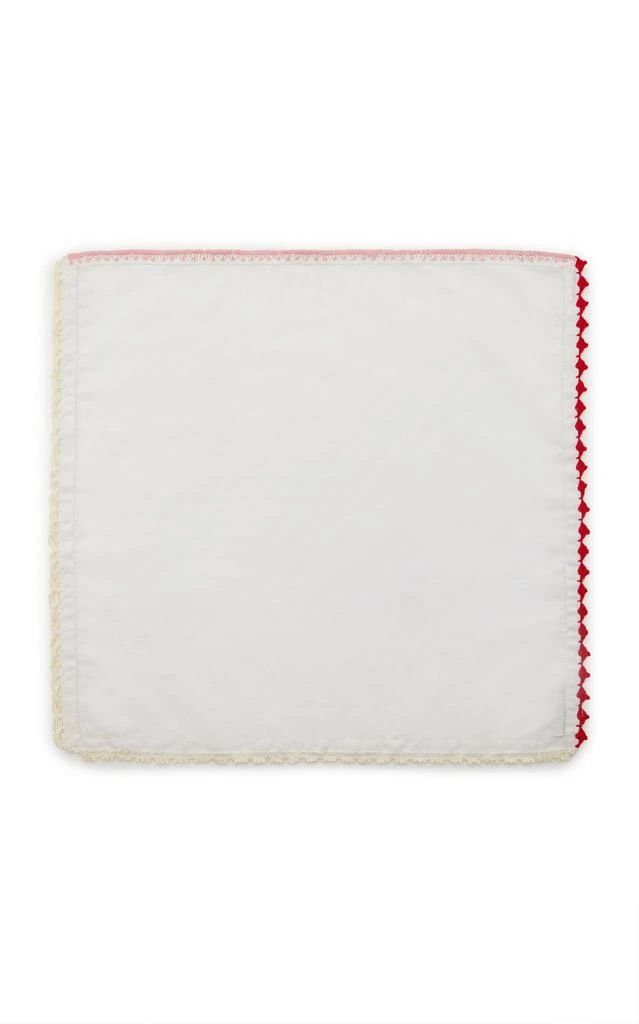 Gohar World Gohar World - Set-of-Two Á Jour 
Crocheted Linen Dinner Napkins - Red - Moda Operandi