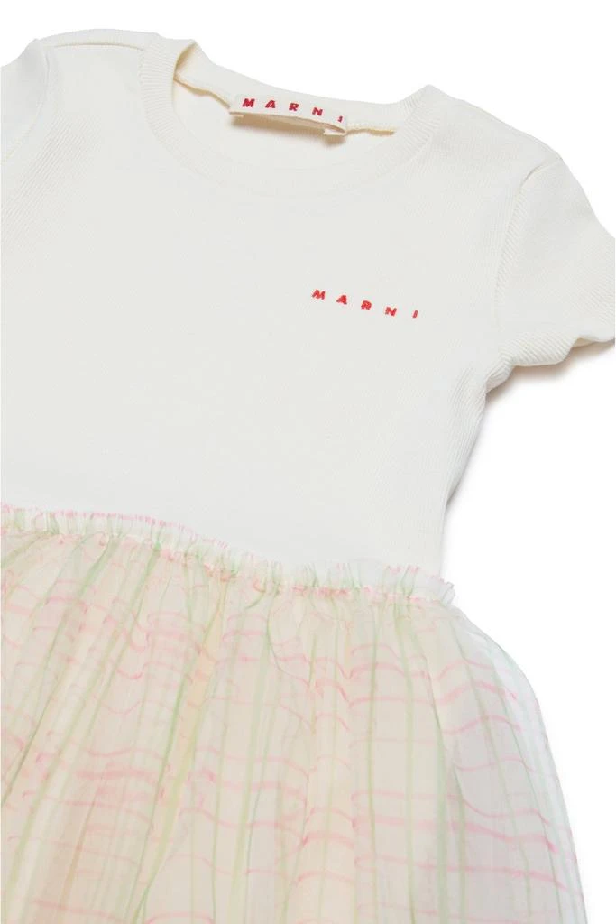 Marni Marni Kids Logo Embroidered Short-Sleeved Dress 3
