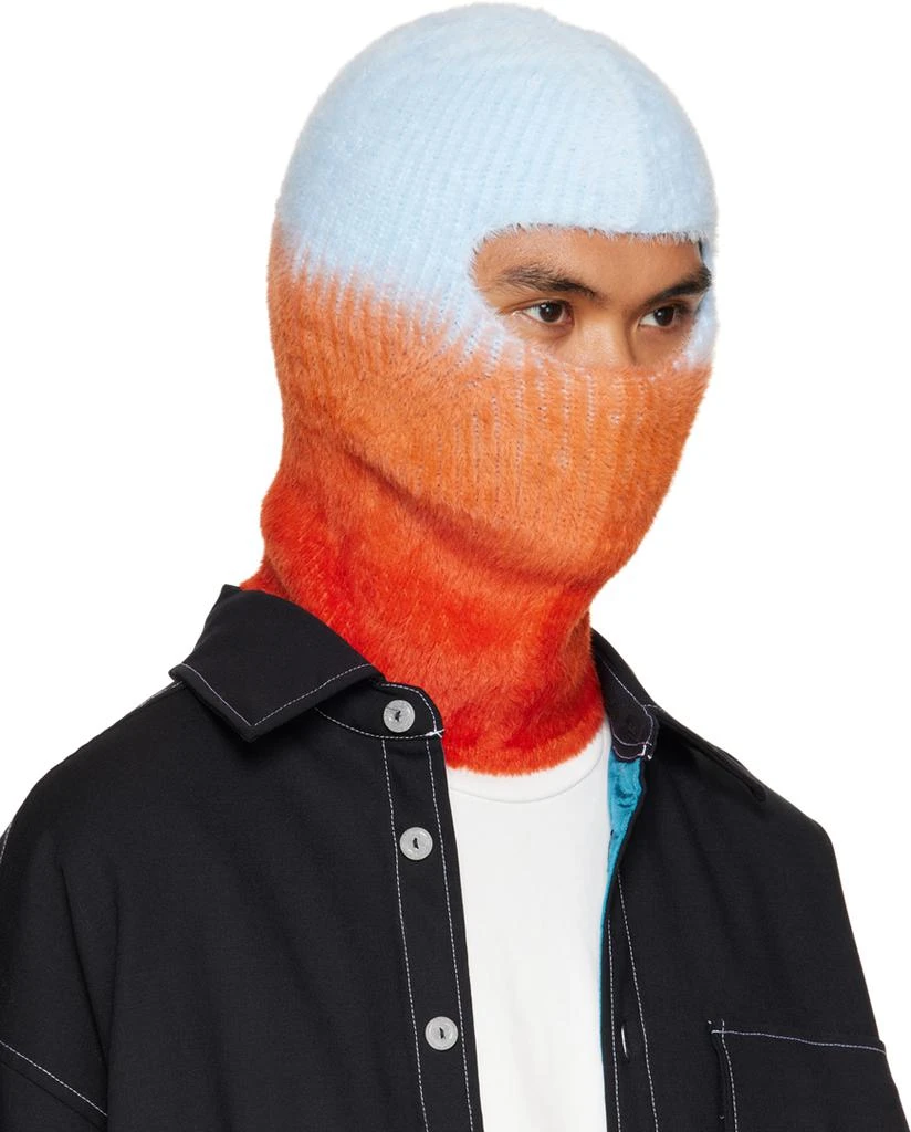 Bonsai Blue & Orange Shag Knit Balaclava 2