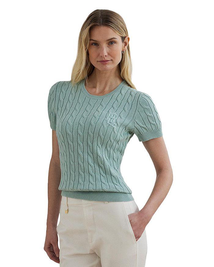 Ralph Lauren Cable Knit Cotton Short Sleeve Sweater