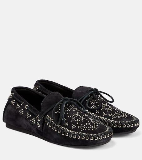 Isabel Marant Freen embellished suede moccasins 1