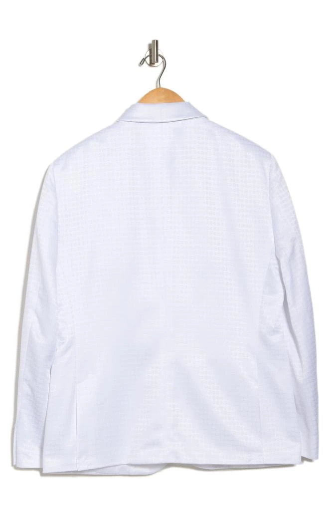 SAVILE ROW CO Varick White Jacquard One Button Shawl Collar Dinner Jacket 3