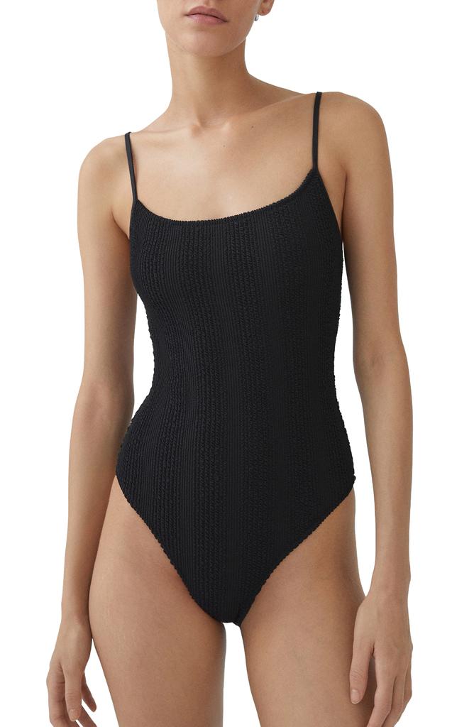 Mango Textured One-Piece Swimsuit