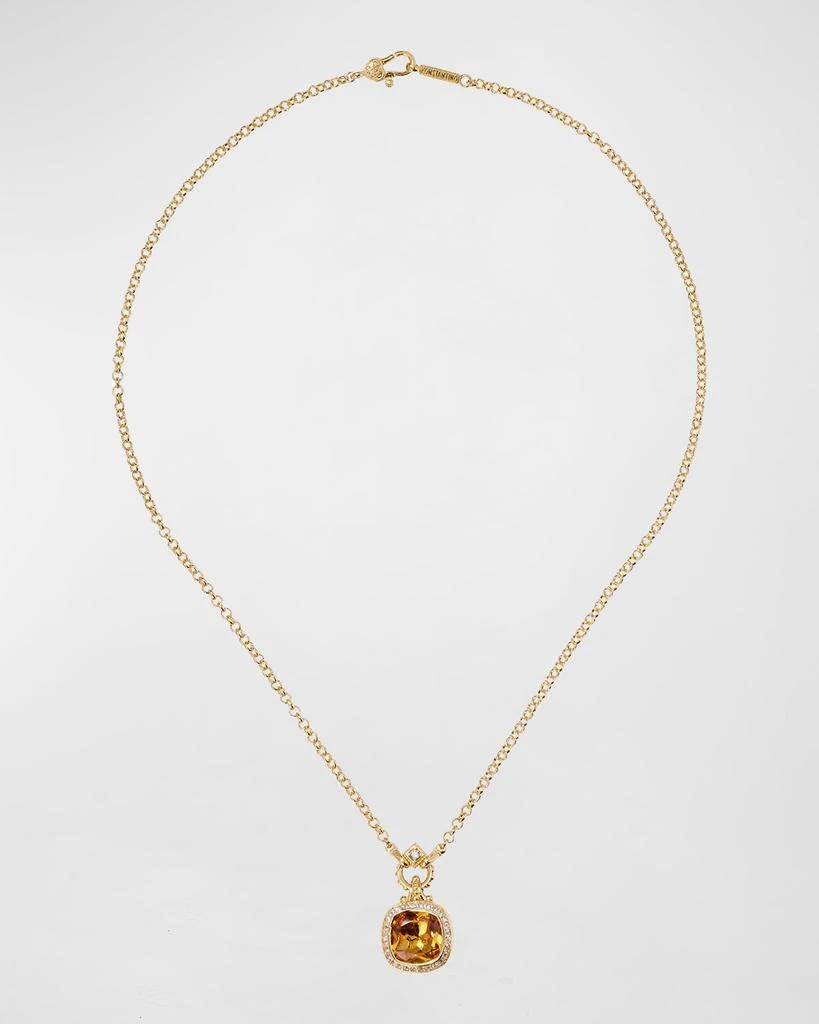 Konstantino Brown Diamond, Citrine and White Topaz Necklace, 18"L from Neiman Marcus