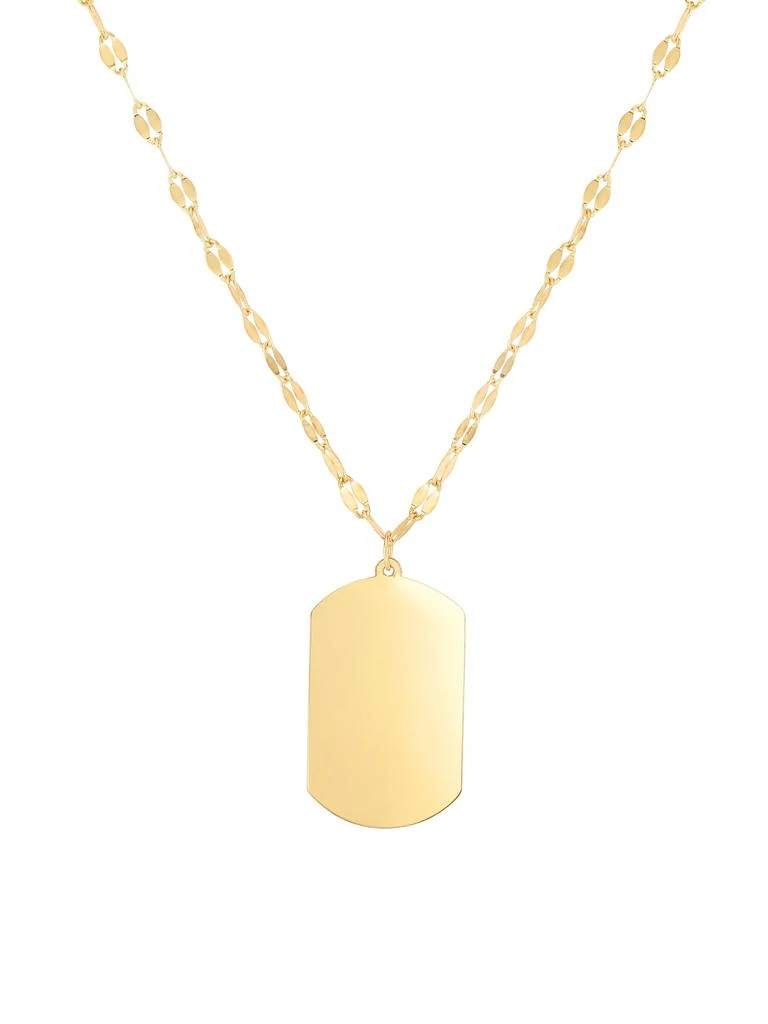 Saks Fifth Avenue 14K Yellow Gold Dog Tag Pendant Necklace