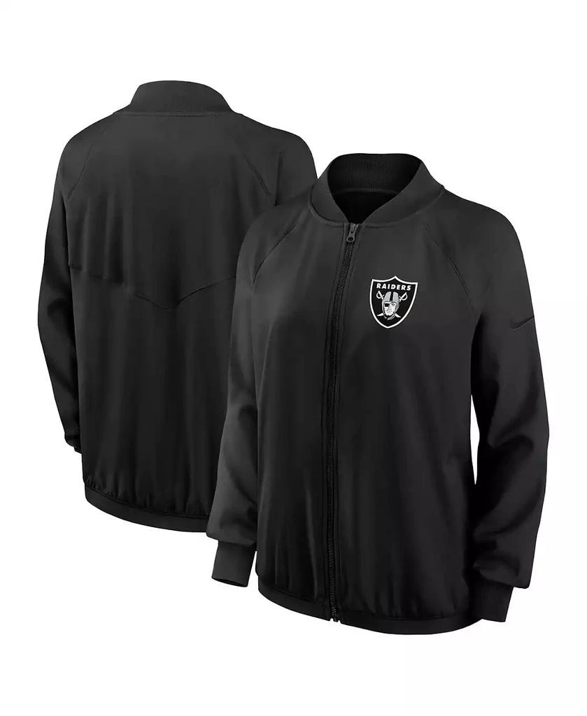 NIKE Women's Black Las Vegas Raiders Raglan Full-Zip Jacket 1