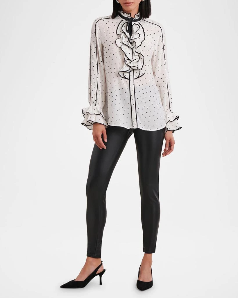 Anne Fontaine Jane Geometric-Print Ruffle Blouse 2