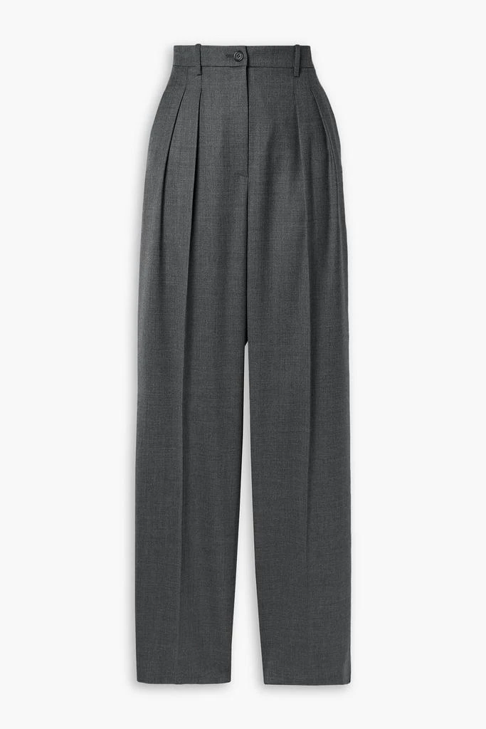 NILI LOTAN Abella pleated wool-twill straight-leg pants 1