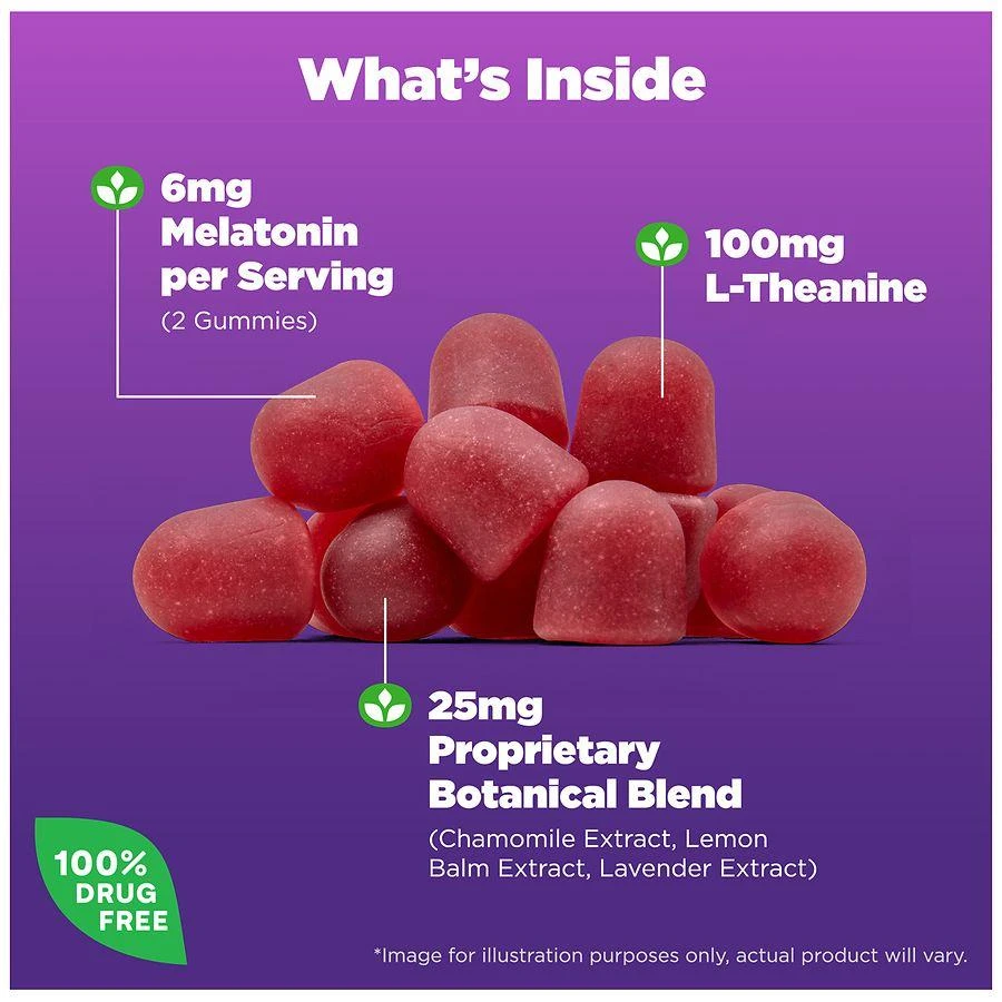 Natrol Sleep+ Calm, Melatonin and L-Theanine, Gummies Strawberry 3