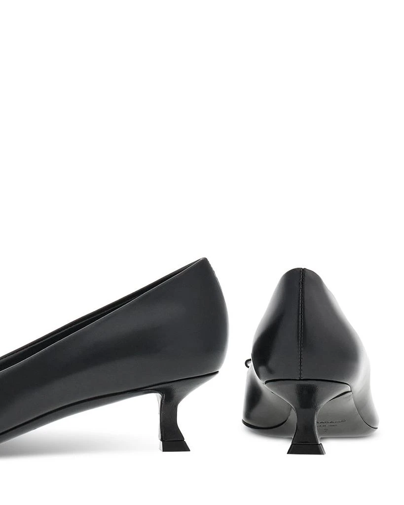 Salvatore Ferragamo Women's Zelma Leather Kitten Heel Pumps 5