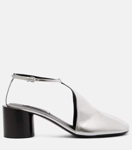 Jil Sander Metallic leather pumps 4