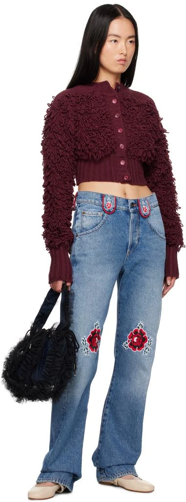 Molly Goddard Burgundy Monica Cardigan 4