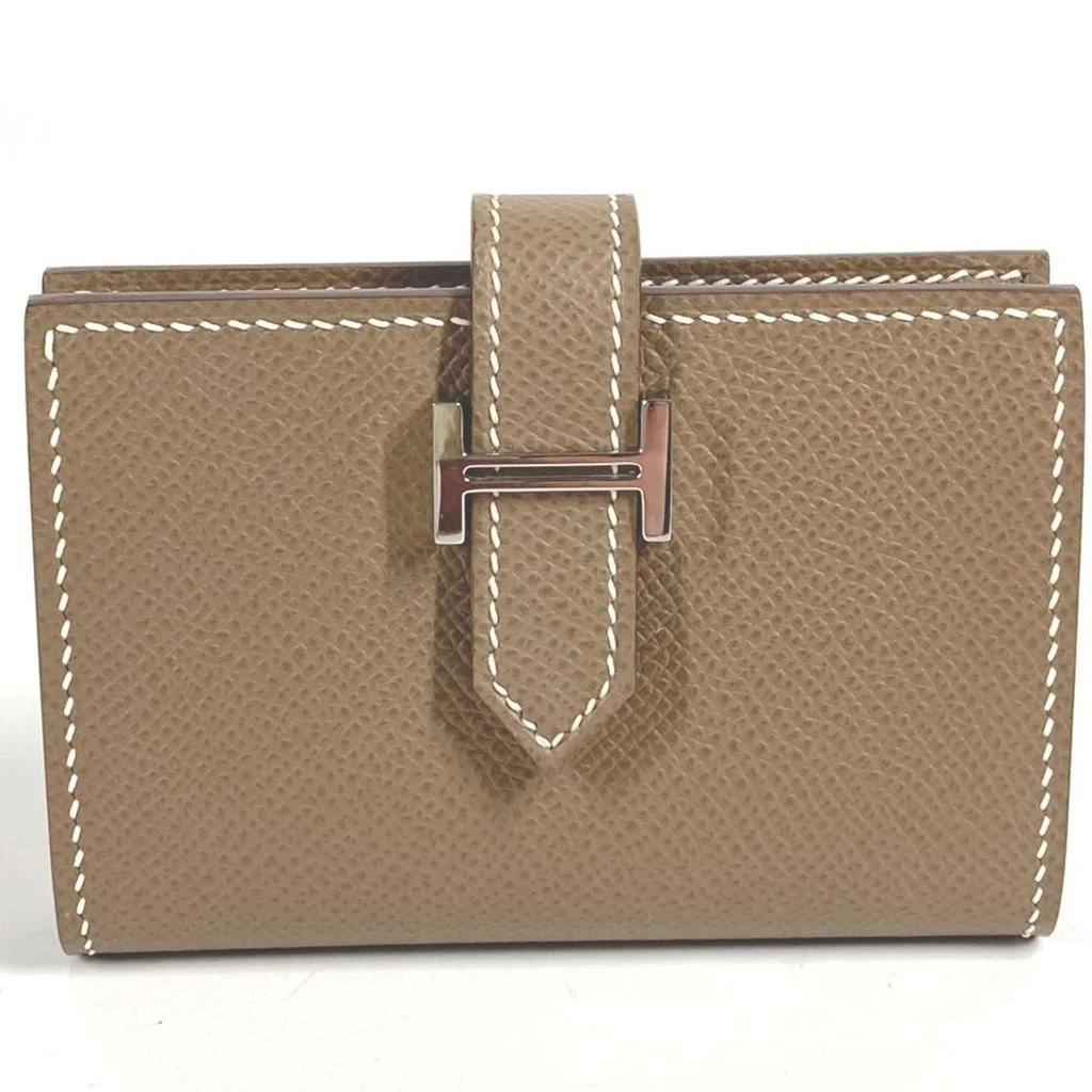 Hermes Etoupe Leather Card Case (Pre-Owned)