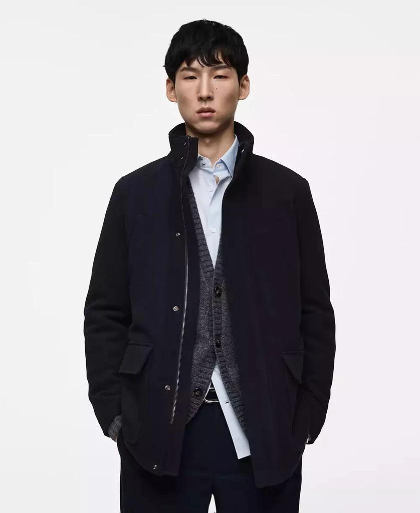 Mango Men's Quilted Wool-Blend Inner Coat 1