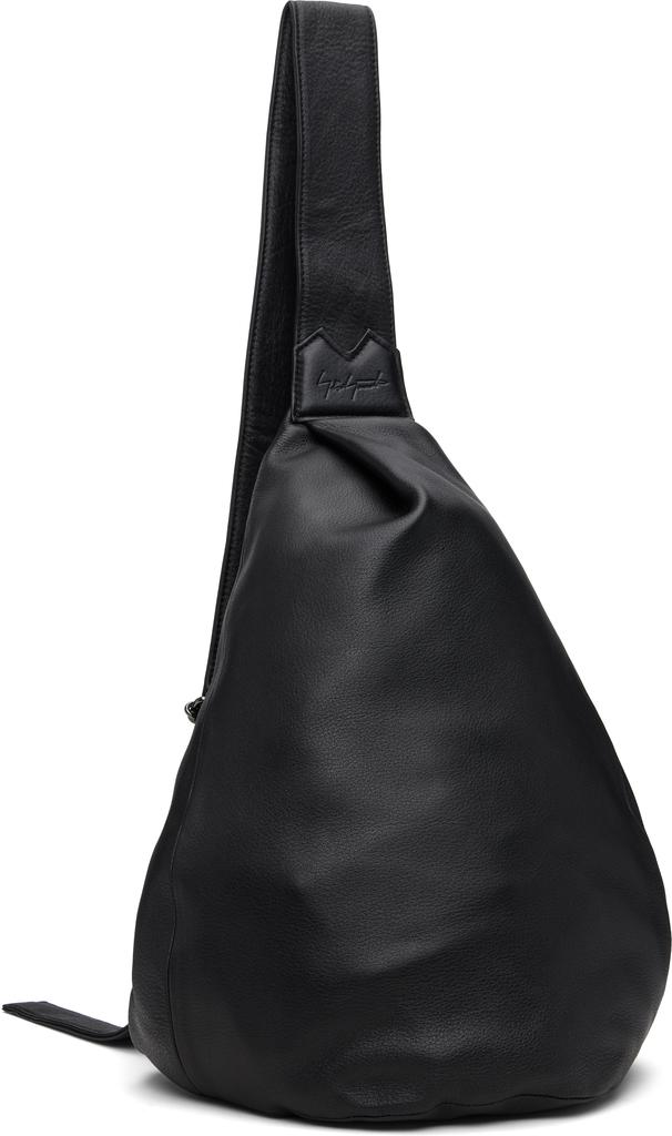 YOHJI YAMAMOTO Black Tuck Sling Medium Bag