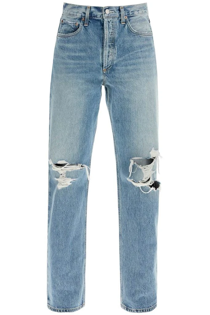 AGOLDE relaxed straight fit kelly used effect jeans 1