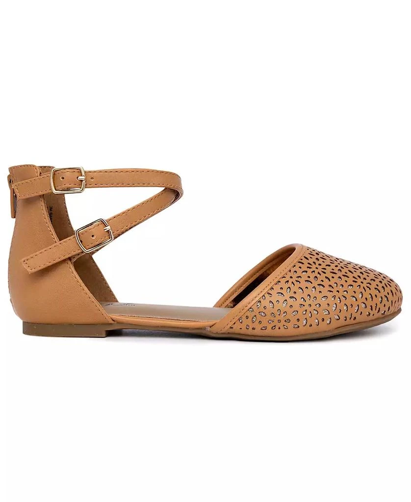 Sugar Little Girls Banana Bread Ankle Strap Round Toe Flats 2