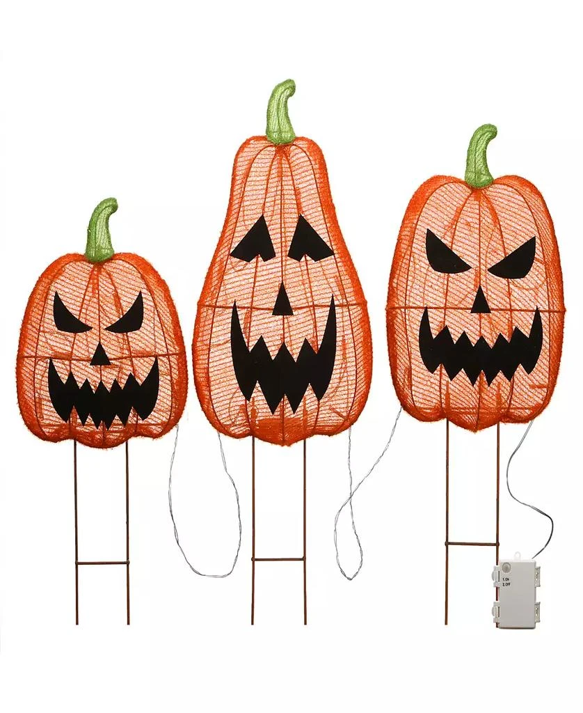 National Tree Company 26" Pre-Lit Jack-O-Lantern Garden Stakes 5