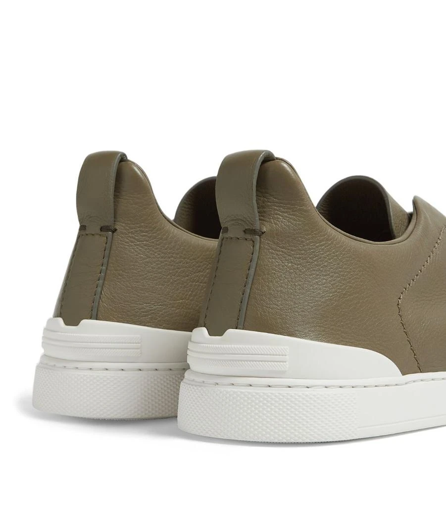 Zegna Leather SECONDSKIN Triple Stitch Sneakers 5
