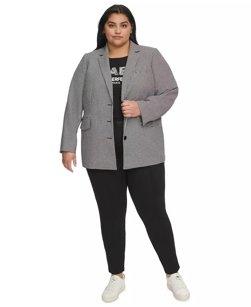 Karl Lagerfeld Paris Plus Size Three-Button Houndstooth Blazer, First@Macy’s 4