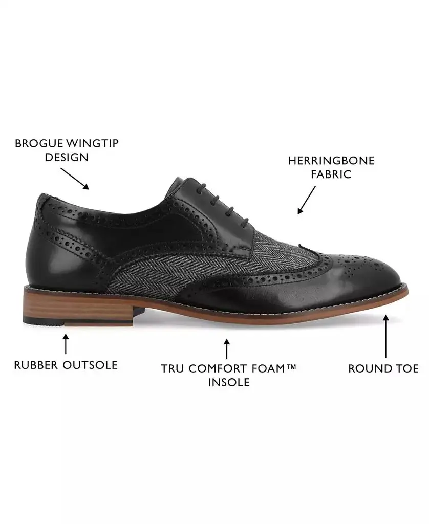 Thomas & Vine Men's Filmore Tru Comfort Foam Wingtip Dress Shoes 6