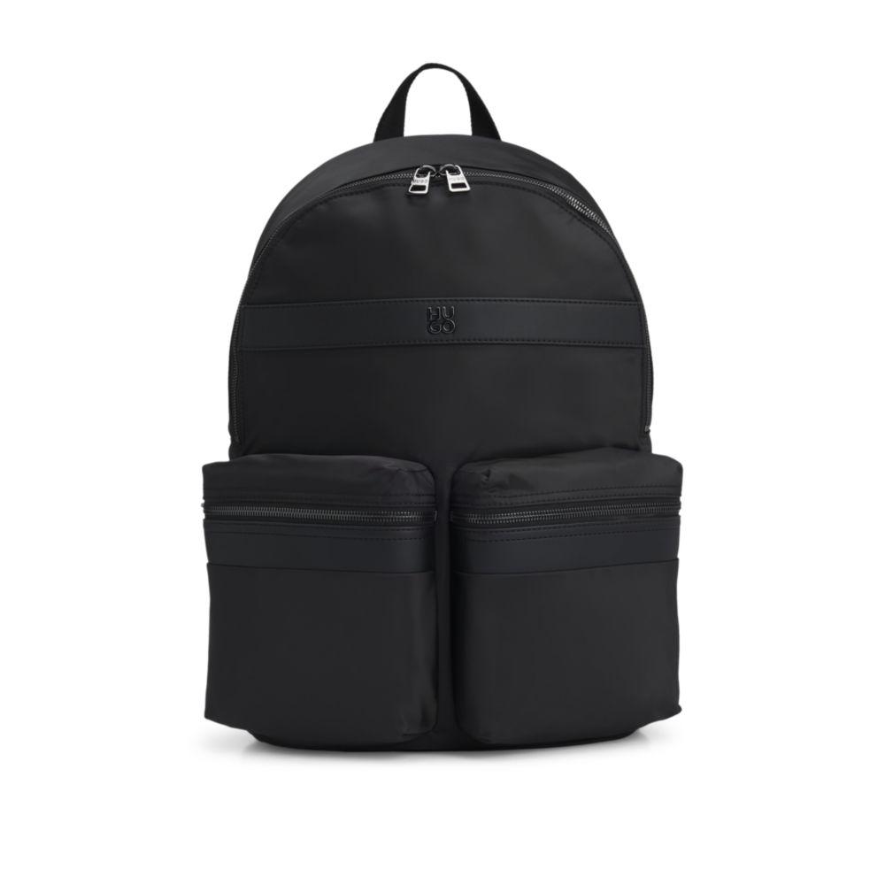 Hugo Boss Twill backpack with stacked-logo trim