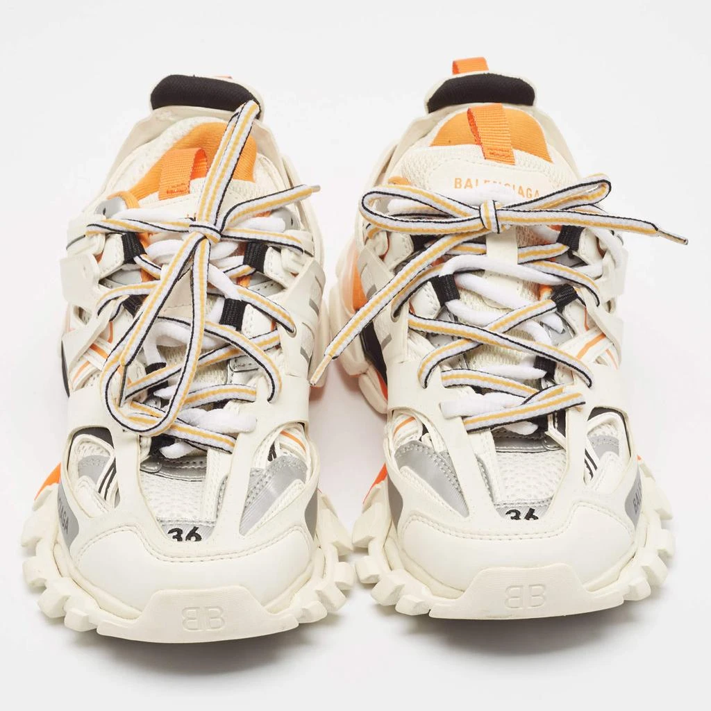 Balenciaga Balenciaga White/Orange Leather and Mesh Track Low Top Sneakers Size 36 3