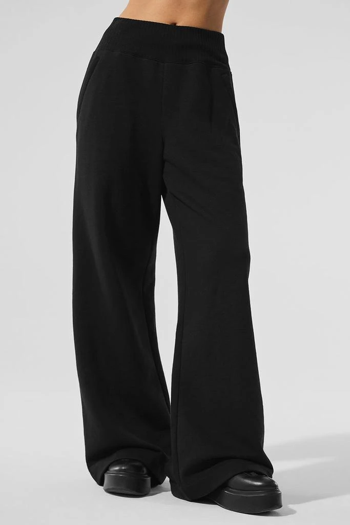 Alo Serenity Wide Leg Sweatpant - Black 4