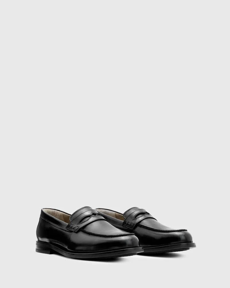 AllSaints Harmon leather loafers in black – On Sale Now with  display picture 2