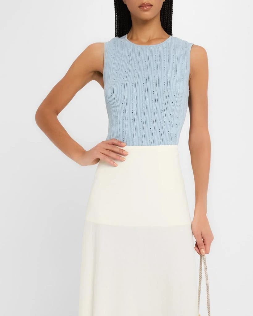 ADAM LIPPES Pointelle Compact Jacquard Tank Top 4