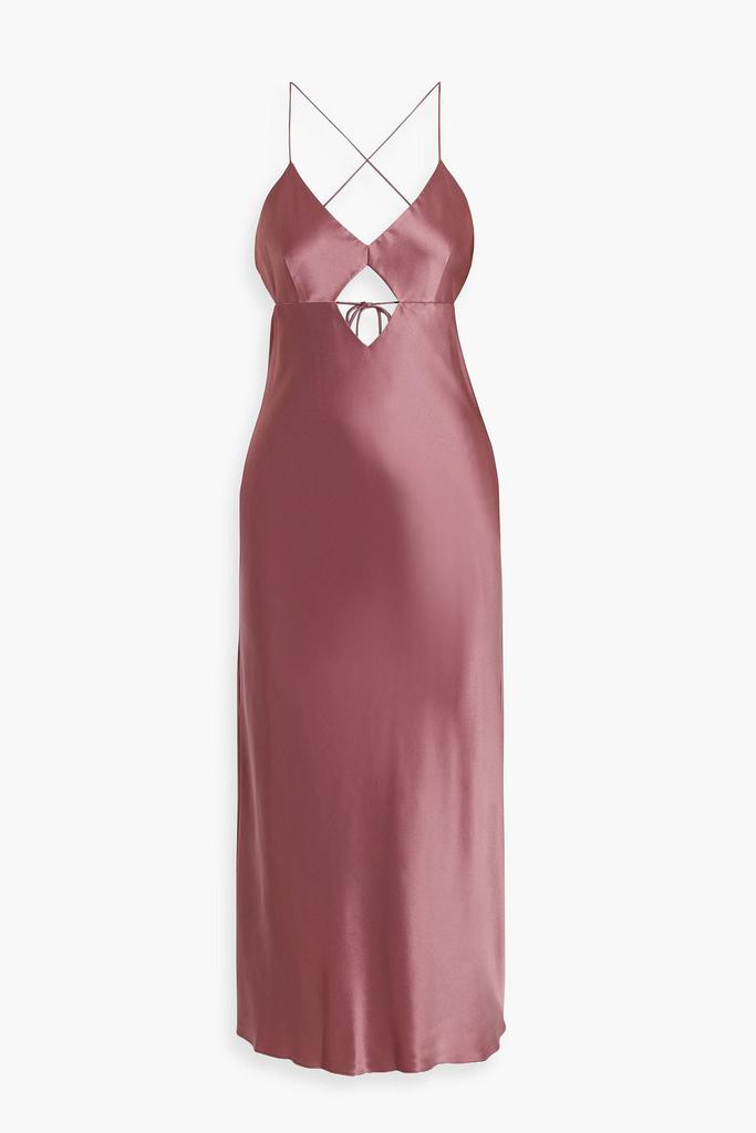 Michelle Mason Cutout silk-satin midi dress