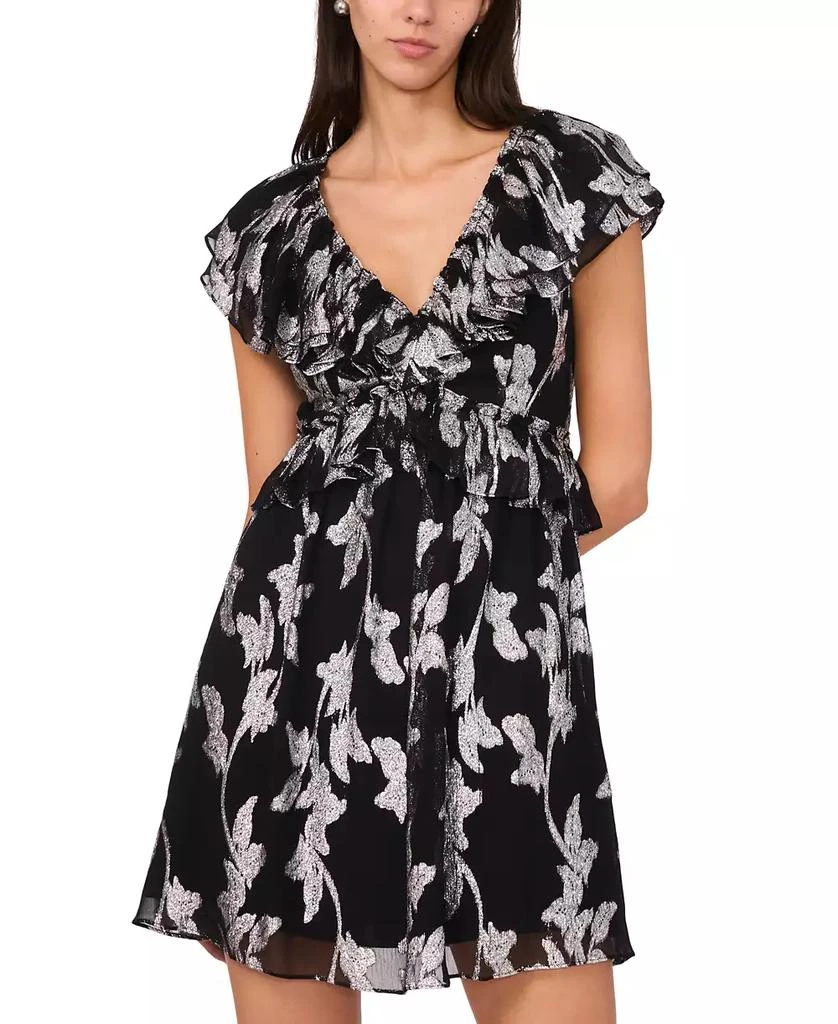 Parker Women's Metallic-Print Ruffled Mini Dress 1