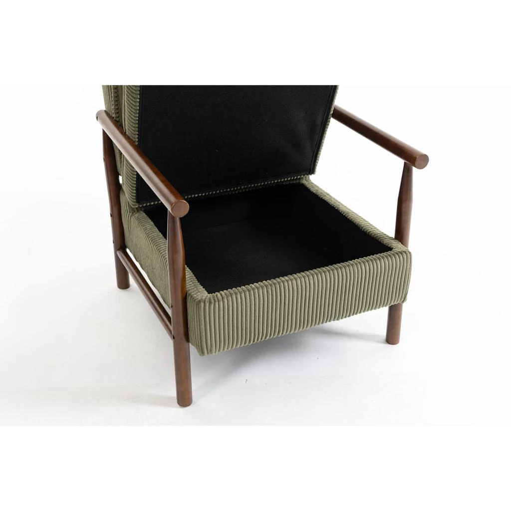 Streamdale Furniture Streamdale Storage Chair, Mid Century Modern Accent Chair with Wood Frame 2