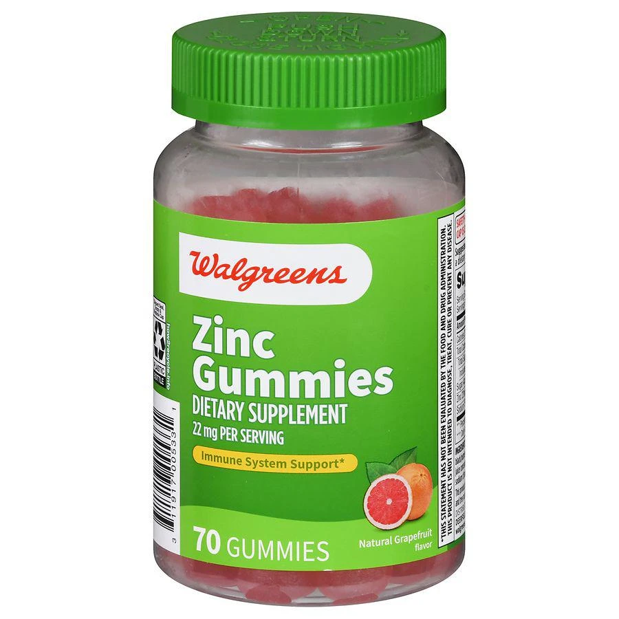 Walgreens Zinc 22 mg Gummies Natural Grapefruit 1