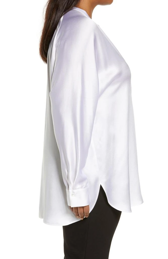 Vince Band Collar Silk Tunic Blouse 3