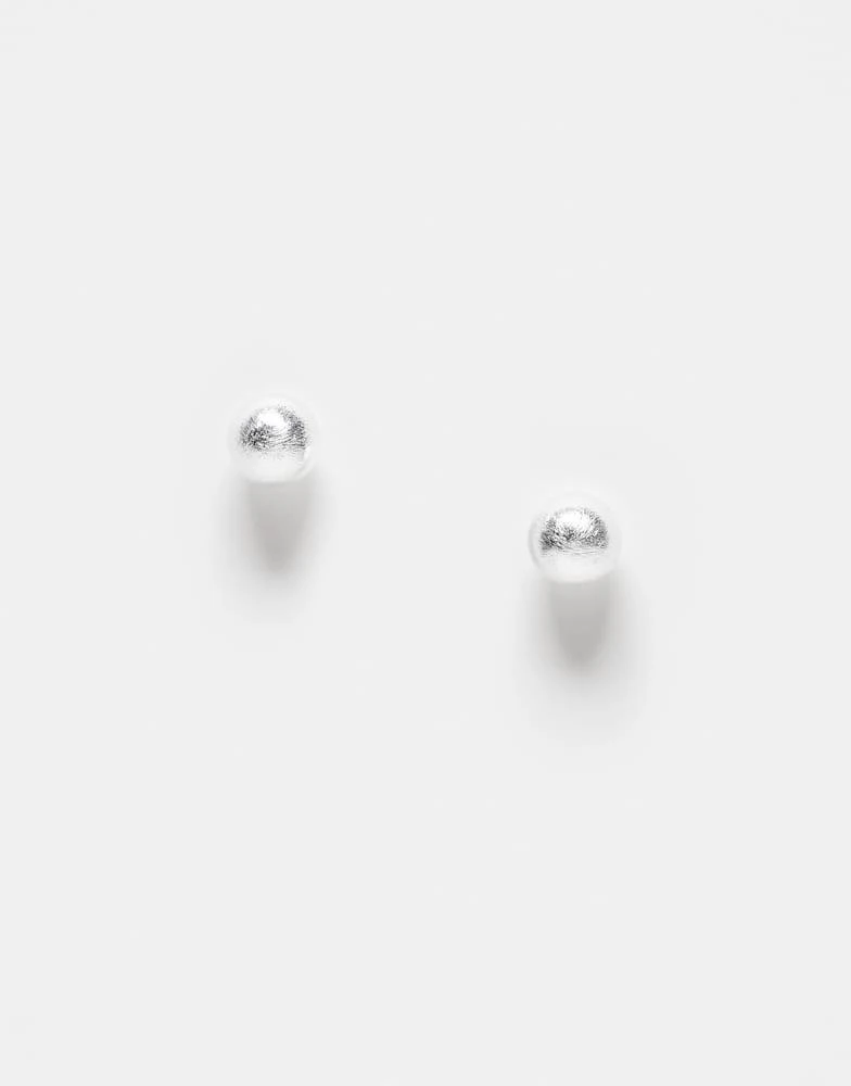 Kingsley Ryan Kingsley Ryan brushed ball stud earrings in silver