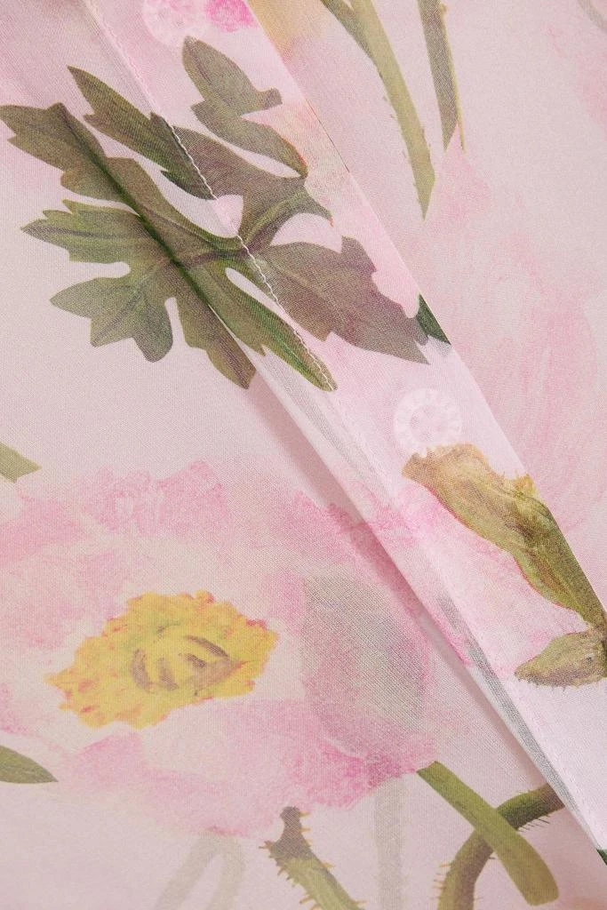 Oscar de la Renta Pussy-bow floral-print silk-chiffon blouse 4