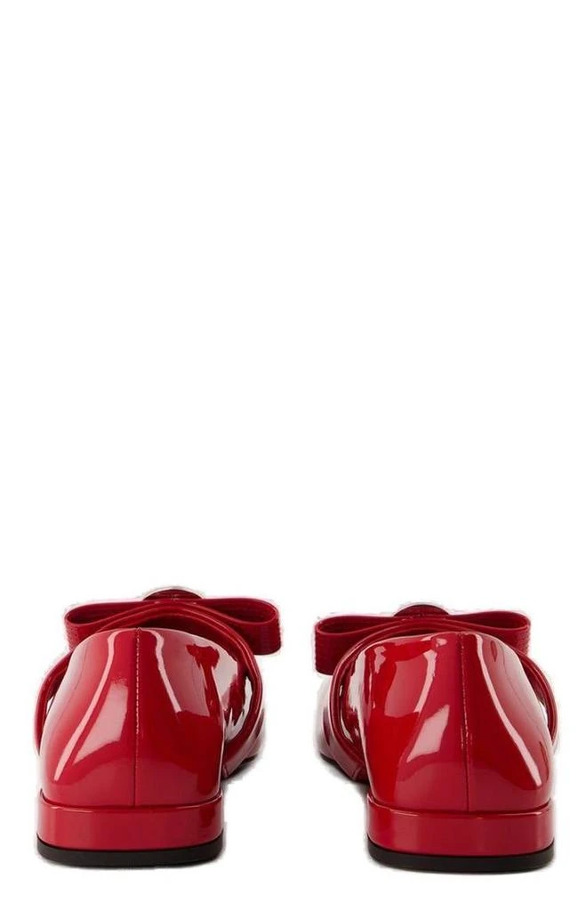 Versace Versace Gianni Ribbon Square-Toe Ballerina Shoes 3