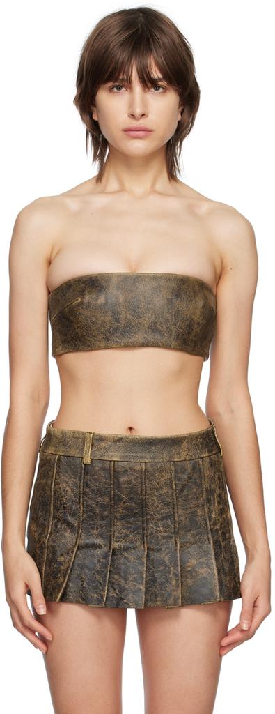 16Arlington Brown Blaise Leather Tube Top