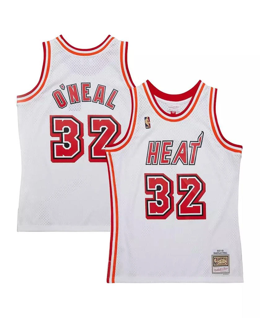 Mitchell & Ness Men's Shaquille O'Neal White Miami Heat 2007/08 Hardwood Classics Swingman Jersey 1