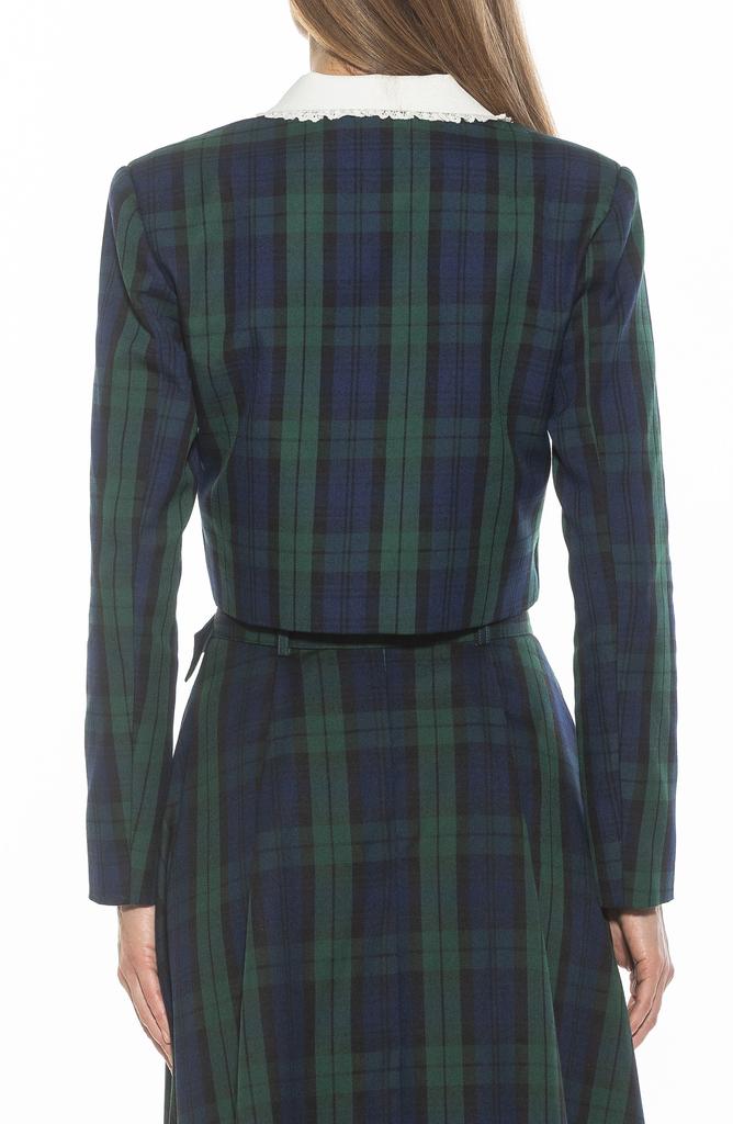 ALEXIA ADMOR Aurelia Cropped Plaid Blazer