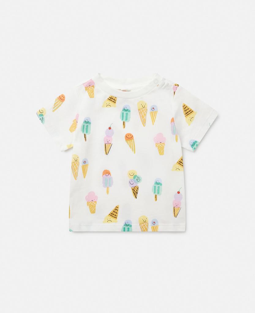 Stella McCartney Stella McCartney - Ice Cream Print T-Shirt, Cream, Size: 24m