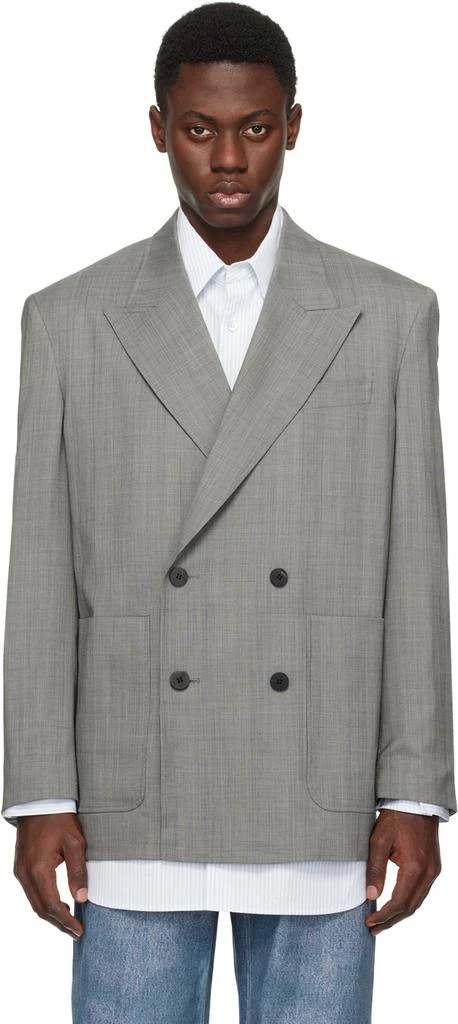 Wooyoungmi Gray Double Breasted Blazer 1