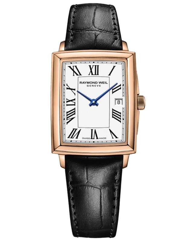 Raymond Weil Raymond Weil Toccata Quartz White Dial Black Leather Strap Women's Watch 5925-PC5-00300 1