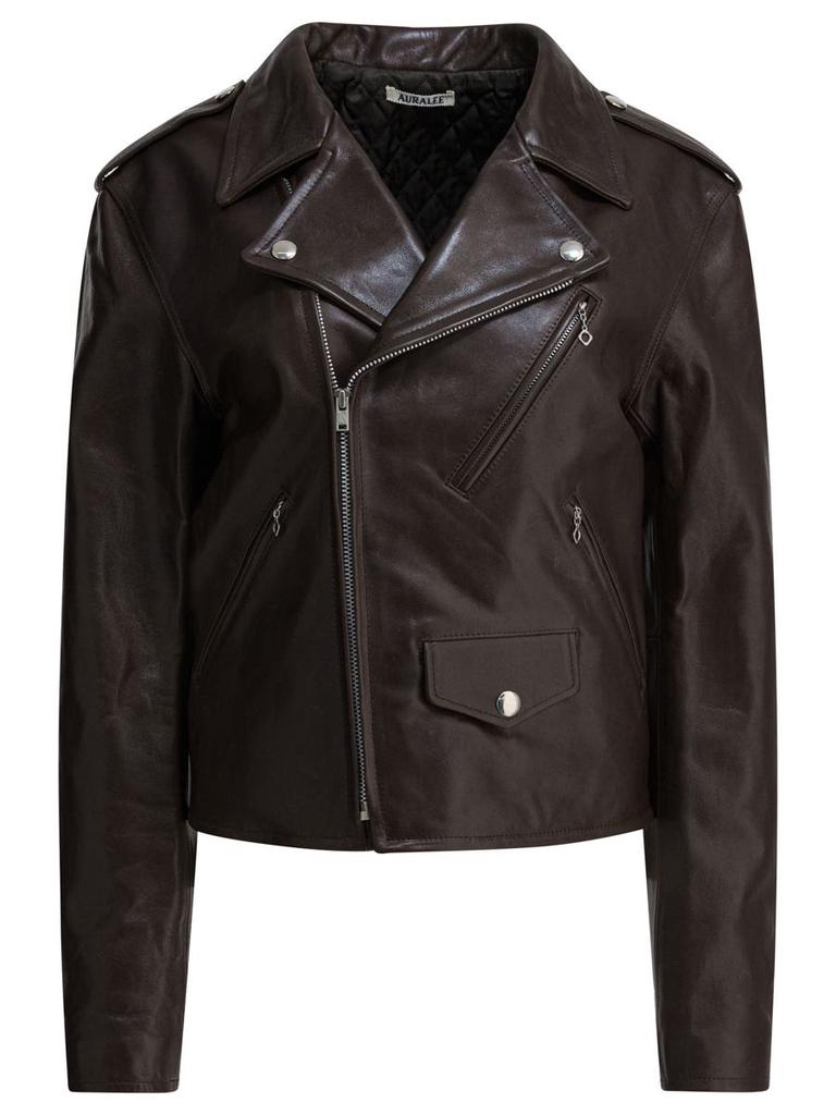 AURALEE ジャケット 3 AURALEE Brown Heavy Lamb Leather Zip Jacket - Jackets - Free