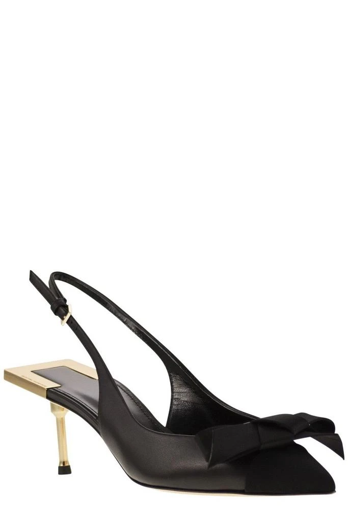 ELISABETTA FRANCHI Elisabetta Franchi Satin Bow Detailed Slingback Pumps 2