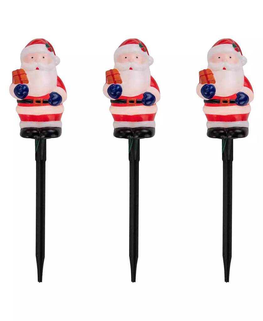Northlight 16" Lighted Santa Claus Christmas Pathway Markers, Set of 3